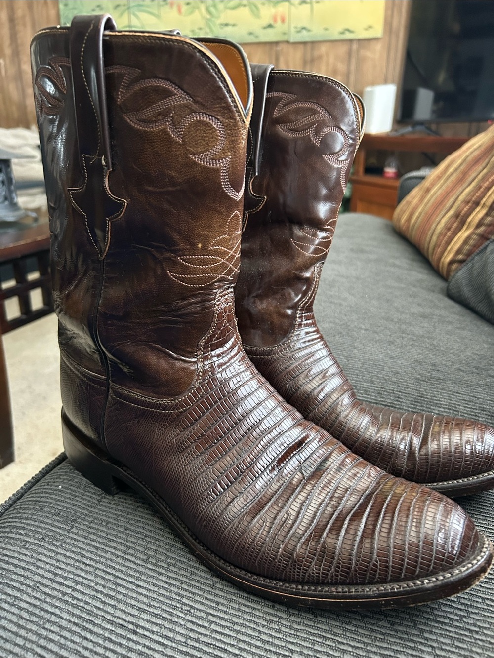 Vintage Lucchese Classics Teju Lizard Boots. Just boots
